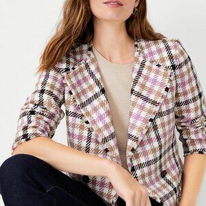 Cutaway Jacket in Houndstooth Fringe Tweed